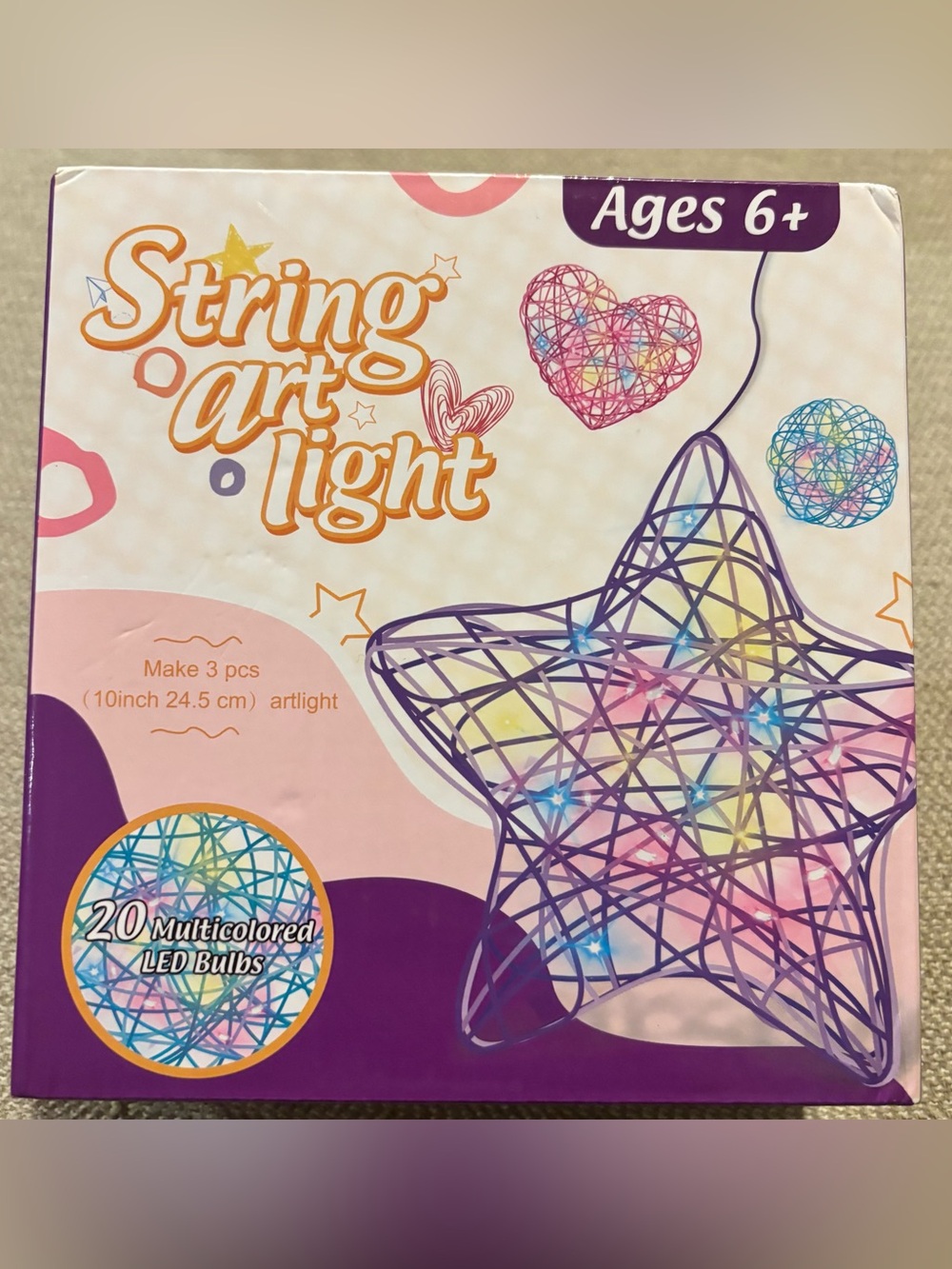 String Art Light Star - Multicolored LED Decorative Accent